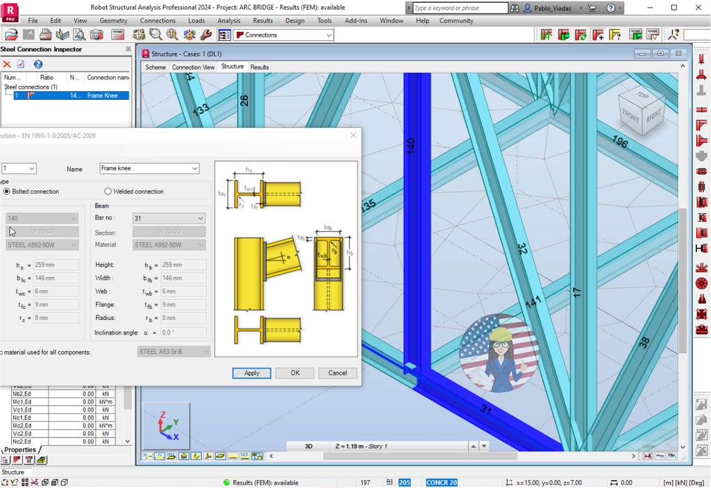  Autodesk Robot 2024 Tutorial. Bridges Level I – Virginia E-Learning Illustration 