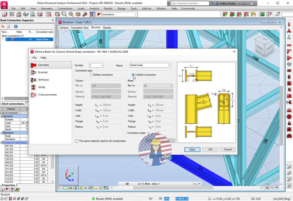 Autodesk Robot 2025 Tutorial. Bridges Level I Virginia ELearning